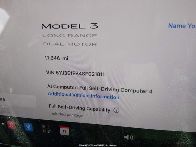 Tesla Model 3 Long Range All-wheel Drive 2025 5YJ3E1EB4SF021811 Image 14