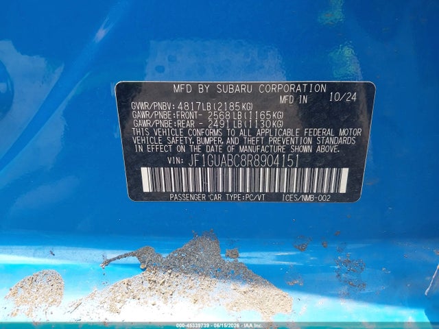 Subaru Impreza Base 5-door 2024 JF1GUABC8R8904151 Image 9