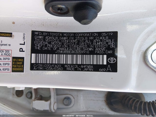 Toyota COROLLA SE 2019 JTNK4RBE4K3059916 Image 9