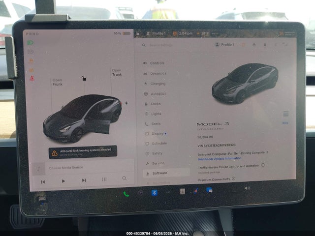 2021 Tesla Model 3 მანქანა იყიდება აუქციონზე, vin: 5YJ3E1EA2MF939325, აუქციონის ნომერი: 45339784