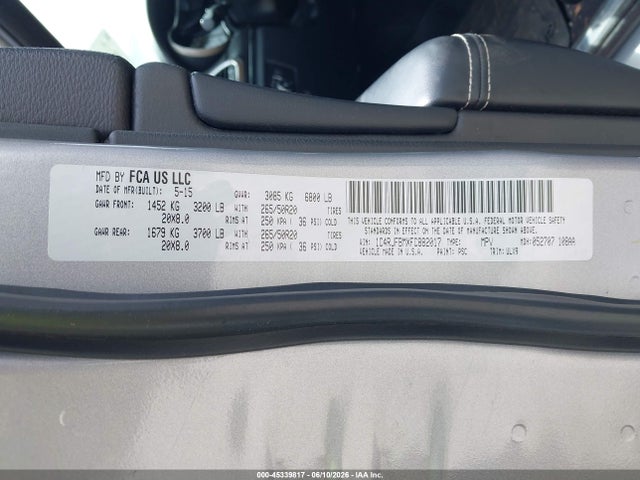 Aukcja sprzedaży 2015 Jeep Grand Cherokee Limited, vin: 1C4RJFBMXFC882017, numer aukcji: 45339817