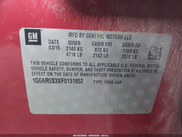 Cadillac CTS LUXURY 2015 1G6AR5S3XF0131852 Image 9