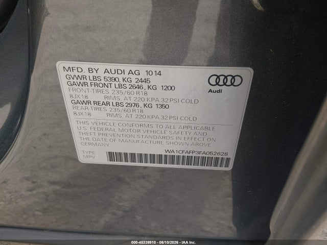 Audi Q5 2.0t Premium 2015 WA1CFAFP3FA052628 Image 9