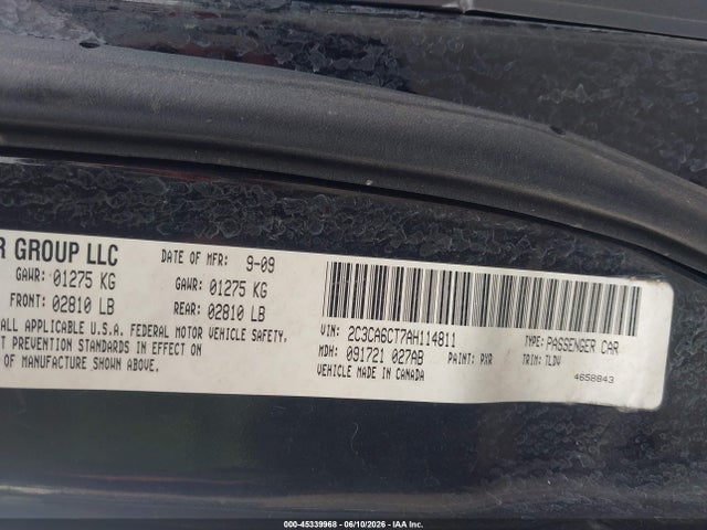 2010 Chrysler 300c Hemi მანქანა იყიდება აუქციონზე, vin: 2C3CA6CT7AH114811, აუქციონის ნომერი: 45339968