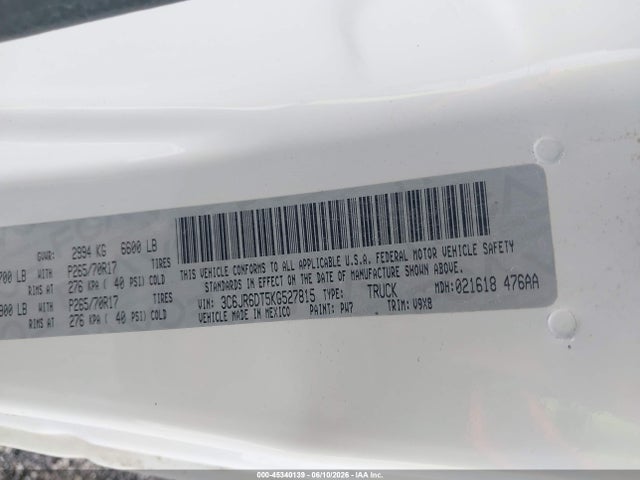 Продаж на аукціоні авто 2019 Ram 1500 Classic Tradesman  4x2 8' Box, vin: 3C6JR6DT5KG527815, номер лоту: 45340139