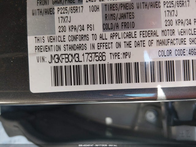 Aukcja sprzedaży 2020 Mazda Cx-5 Touring, vin: JM3KFBCM3L1737586, numer aukcji: 45340147