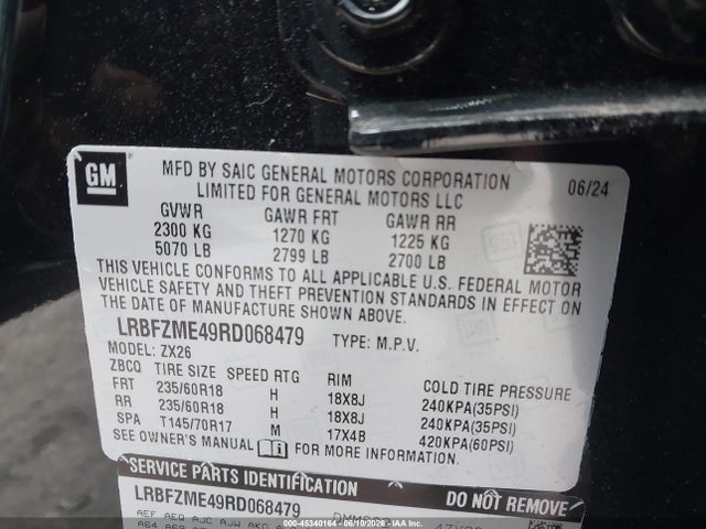 Aukcja sprzedaży 2024 Buick Envision Preferred Awd, vin: LRBFZME49RD068479, numer aukcji: 45340164