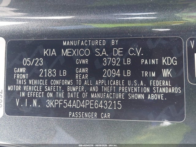 KIA Forte Gt-line 2023 3KPF54AD4PE643215 Image 9