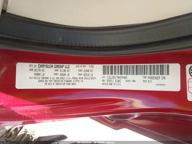 45340264 :رقم المزاد ، 1C3LC65V79N574403 vin ، 2009 Chrysler Sebring Limited مزاد بيع