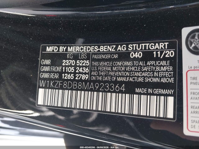 Mercedes-Benz E 350 2021 W1KZF8DB8MA923364 Image 9