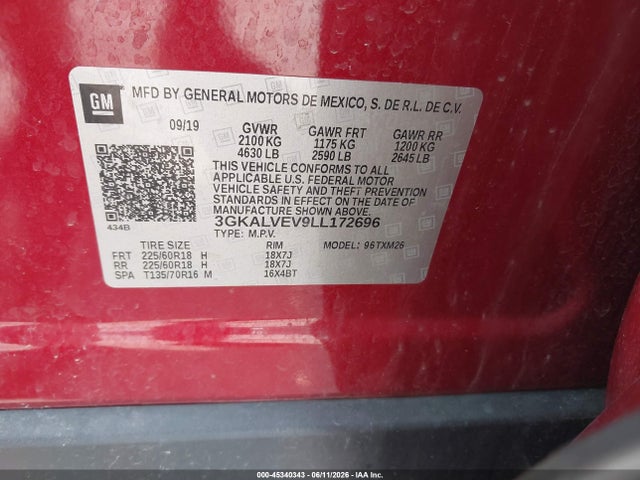 Продажа на аукционе авто 2020 Gmc Terrain Awd Slt, vin: 3GKALVEV9LL172696, номер лота: 45340343