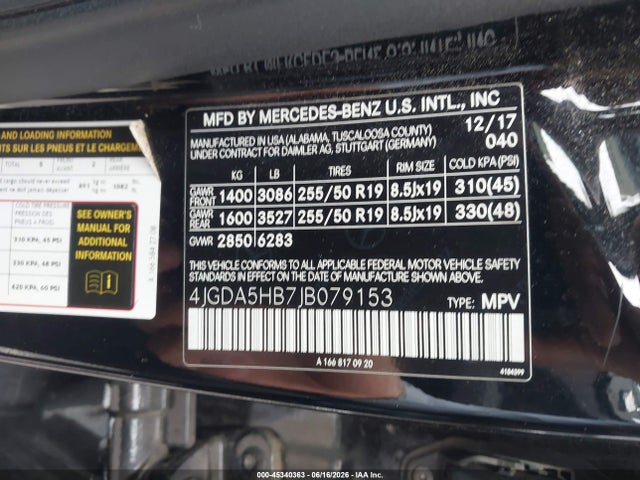Продажа на аукционе авто 2018 Mercedes-benz Gle 350 4matic, vin: 4JGDA5HB7JB079153, номер лота: 45340363