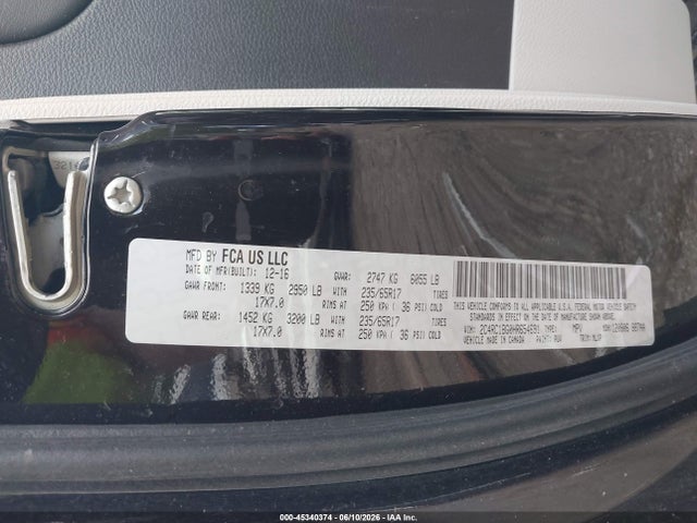Aukcja sprzedaży 2017 Chrysler Pacifica Touring-l, vin: 2C4RC1BG0HR654691, numer aukcji: 45340374