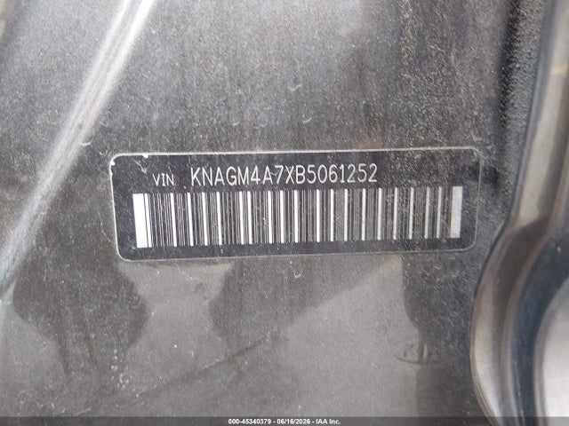 2011 Kia Optima Lx მანქანა იყიდება აუქციონზე, vin: KNAGM4A7XB5061252, აუქციონის ნომერი: 45340379