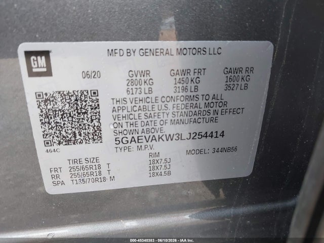 Продажа на аукционе авто 2020 Buick Enclave Awd Essence, vin: 5GAEVAKW3LJ254414, номер лота: 45340383
