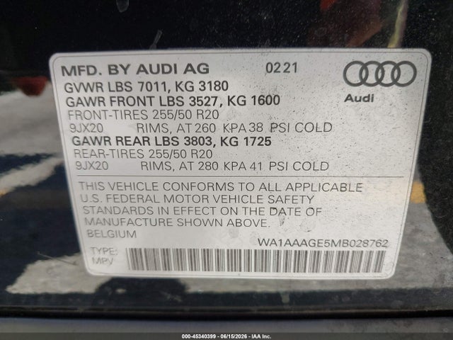 WA1AAAGE5MB028762 Audi E-tron Premium Quattro
