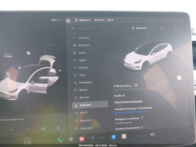 2019 Tesla Model 3 მანქანა იყიდება აუქციონზე, vin: 5YJ3E1EA4KF299955, აუქციონის ნომერი: 45340492
