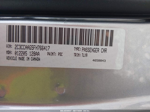 Продаж на аукціоні авто 2015 Chrysler 300 Limited, vin: 2C3CCAAG5FH766417, номер лоту: 45340547