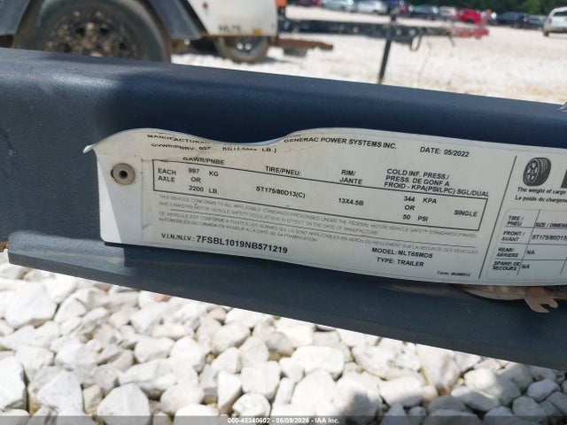 Generac Light Tower Mlt65md-5 2022 7FSBL1019NB571219 Image 9