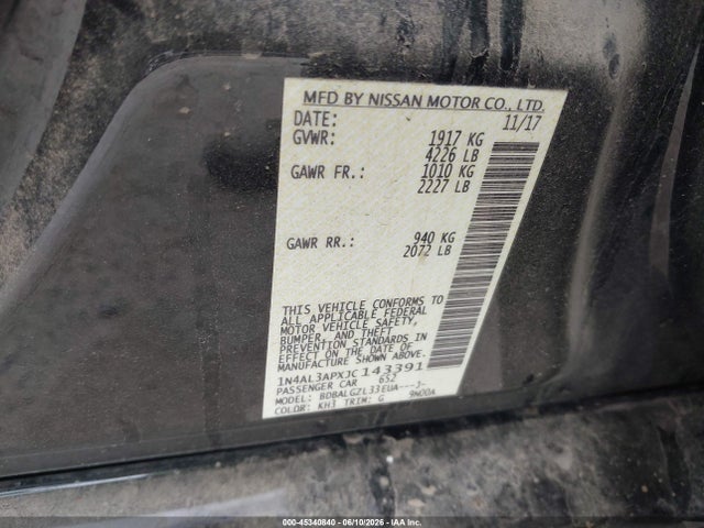 Aukcja sprzedaży 2018 Nissan Altima 2.5 S, vin: 1N4AL3APXJC143391, numer aukcji: 45340840