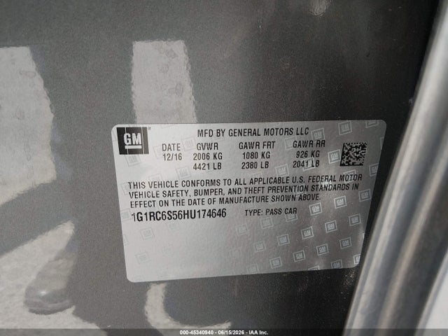 Chevrolet VOLT LT 2017 1G1RC6S56HU174646 Image 9