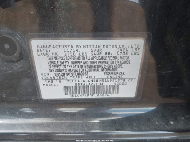 Nissan Versa 1.6 S+ 2015 3N1CN7AP9FL880763 Image 9