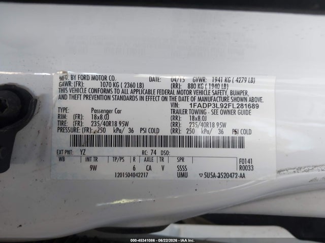 Ford FOCUS ST 2015 1FADP3L92FL281689 Image 9