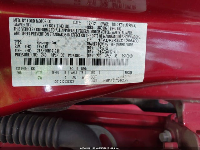 Продаж на аукціоні авто 2013 Ford Focus Se, vin: 1FADP3K24DL206400, номер лоту: 45341188