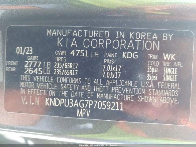 Продаж на аукціоні авто 2023 Kia Sportage Hybrid Lx, vin: KNDPU3AG7P7059211, номер лоту: 45341217