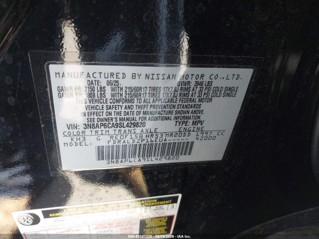 3N8AP6CA9SL429820 Nissan Kicks Sv Fwd