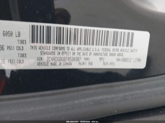 Aukcja sprzedaży 2015 Dodge Grand Caravan American Value Pkg, vin: 2C4RDGBG6FR530387, numer aukcji: 45341281