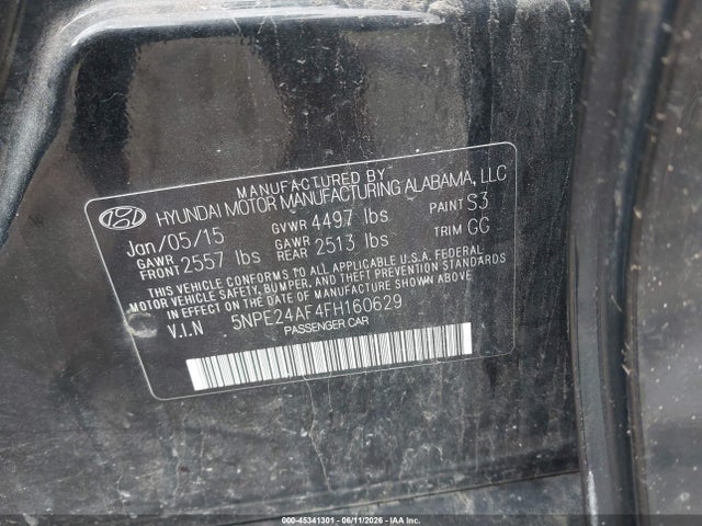Продажа на аукционе авто 2015 Hyundai Sonata Se, vin: 5NPE24AF4FH160629, номер лота: 45341301