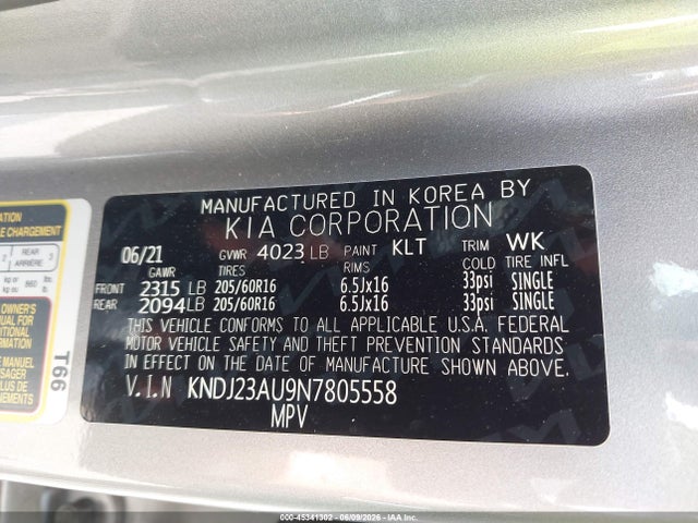 KIA SOUL LX 2022 KNDJ23AU9N7805558 Image 9