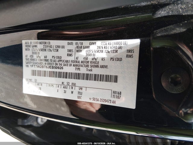 Ford F-250 Platinum 2018 1FT7W2BT6JEB50926 Image 9