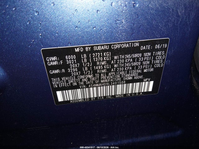 Subaru Ascent Premium 2020 4S4WMAHD9L3401508 Image 9