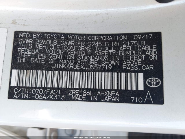 Toyota COROLLA IM 2018 JTNKARJEXJJ557719 Image 9