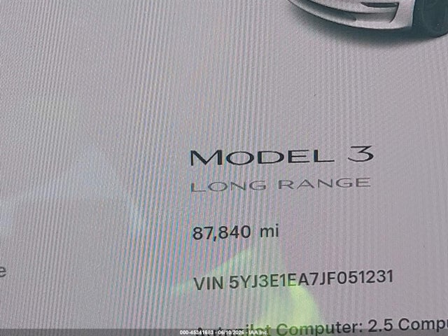 Продажа на аукционе авто 2018 Tesla Model 3 Long Range/mid Range, vin: 5YJ3E1EA7JF051231, номер лота: 45341683