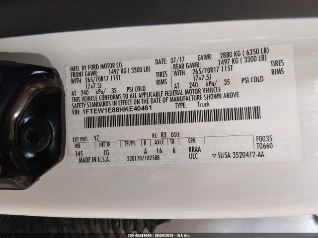 Ford F-150 Xl 2017 1FTEW1E88HKE40461 Image 9