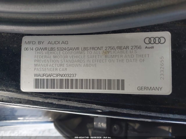 Audi A6 3.0t Premium Plus 2015 WAUFGAFC3FN003237 Image 9