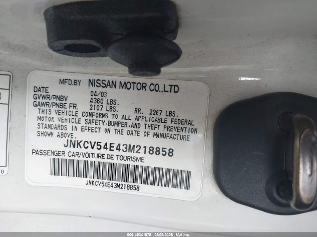 45341878 :رقم المزاد ، JNKCV54E43M218858 vin ، 2003 Infiniti G35 Base W/leather مزاد بيع