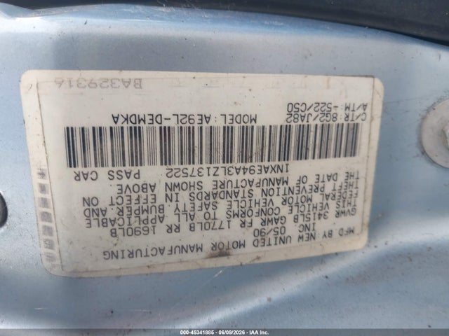 Aukcja sprzedaży 1990 Toyota Corolla Dlx, vin: 1NXAE94A3LZ137522, numer aukcji: 45341885