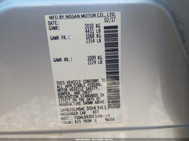 Nissan LEAF S 2017 1N4BZ0CP6HC304361 Image 9