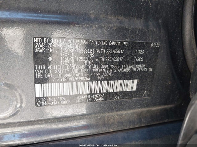 Toyota RAV4 LE 2020 2T3G1RFV8LW098763 Image 9