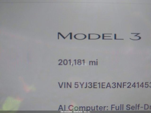 Aukcja sprzedaży 2022 Tesla Model 3 Rear-wheel Drive, vin: 5YJ3E1EA3NF241453, numer aukcji: 45342058