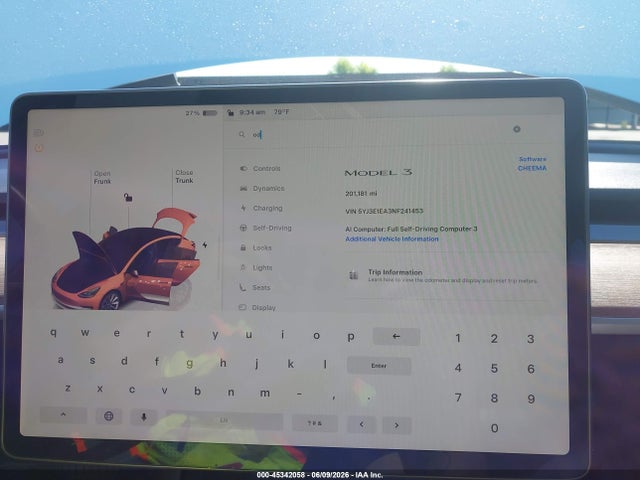 Aukcja sprzedaży 2022 Tesla Model 3 Rear-wheel Drive, vin: 5YJ3E1EA3NF241453, numer aukcji: 45342058