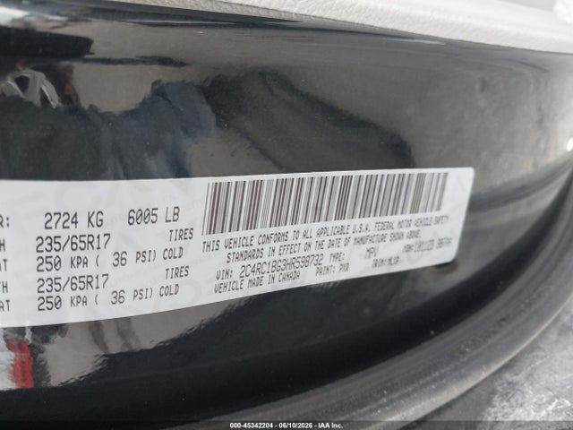 Aukcja sprzedaży 2017 Chrysler Pacifica Touring-l, vin: 2C4RC1BG3HR598732, numer aukcji: 45342204