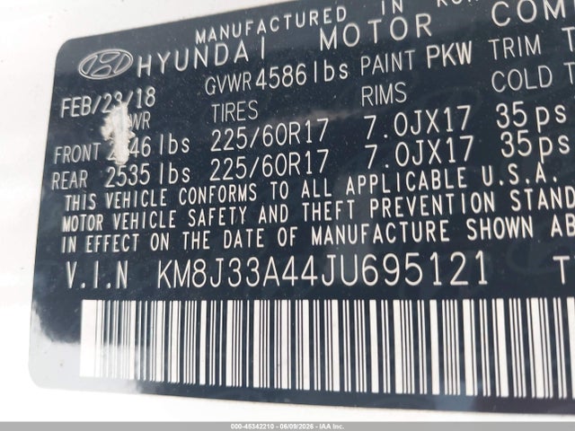 Hyundai TUCSON SEL 2018 KM8J33A44JU695121 Image 9