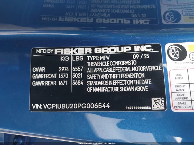 Fisker Ocean Ultra 2023 VCF1UBU20PG006544 Image 9