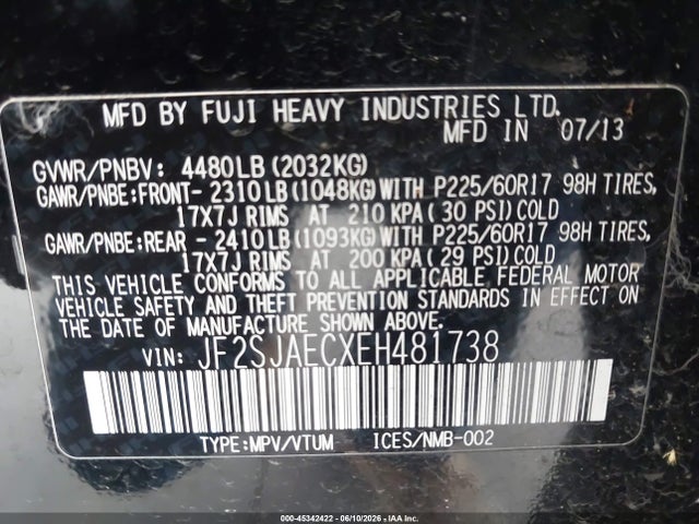 Subaru Forester 2.5i Premium 2014 JF2SJAECXEH481738 Image 9