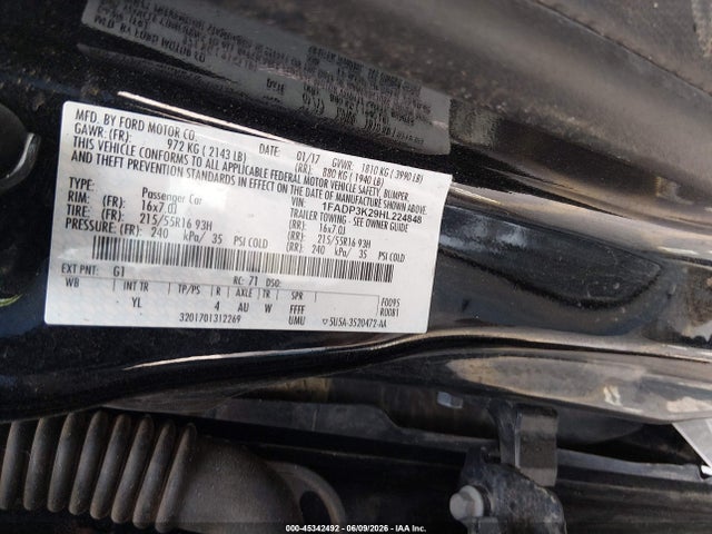 Aukcja sprzedaży 2017 Ford Focus Se, vin: 1FADP3K29HL224848, numer aukcji: 45342492